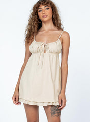 Empress of Love Mini Dress Beige