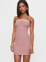 Burkes Mini Dress Red Check