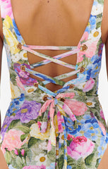 Miramar Beach One Piece ~ Flower Shop Rib Scrunch