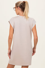 Almond Cap Sleeve Maternity Mini Dress