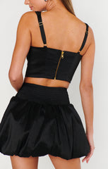 Vivianna Top ~ Black Taffeta