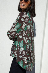 Lissy Floral Long Sleeve Top Brown