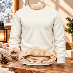Men's Fitted Crewneck Fleece Lined Sweatshirt, Wind Resistant Polyester Athletic Pullover, Casual Fashion Active Tops