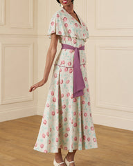 1930s 'Bessie' Wrap Beach Pyjama - Hydrangea