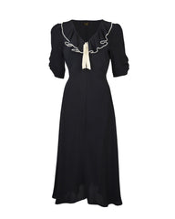 1930s Cora Bias Cut Dress - Black