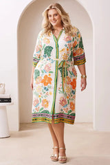Alyce Floral Short Sleeve Collared Dress