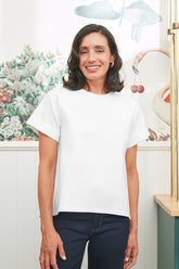 Clover Short Sleeve Top White