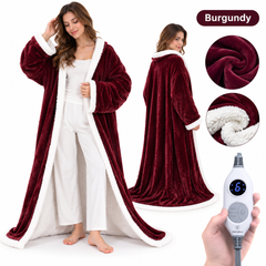๐ฅ Cozy Wearable Heated Blanket with Foot Pocket | Sherpa-Lined Comfort & Auto Shut-Off ๐ฅ