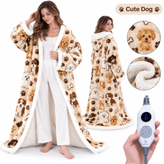 ๐ฅ Cozy Wearable Heated Blanket with Foot Pocket | Sherpa-Lined Comfort & Auto Shut-Off ๐ฅ