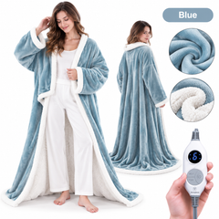 ๐ฅ Cozy Wearable Heated Blanket with Foot Pocket | Sherpa-Lined Comfort & Auto Shut-Off ๐ฅ