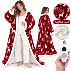 ๐ฅ Cozy Wearable Heated Blanket with Foot Pocket | Sherpa-Lined Comfort & Auto Shut-Off ๐ฅ