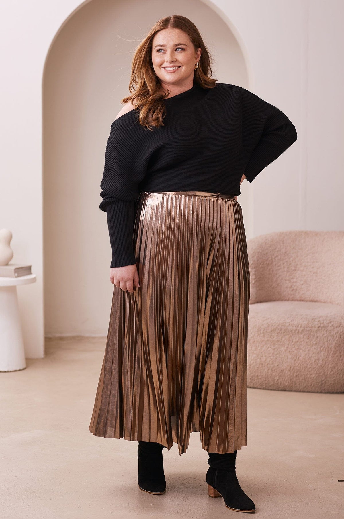 Lily Off Shoulder Jumper Black