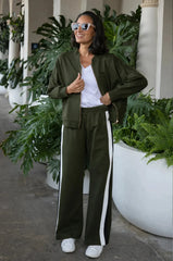 Ariana Side Stripe Jogger Olive