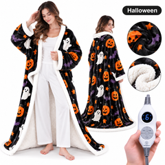 ๐ฅ Cozy Wearable Heated Blanket with Foot Pocket | Sherpa-Lined Comfort & Auto Shut-Off ๐ฅ
