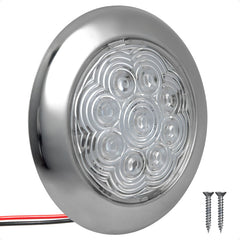3-3/4" Surface-Mount LED Slim Dome / Ceiling Light, Warm White, Stainless Steel Housing, 12V - FO4854 - Five Oceans