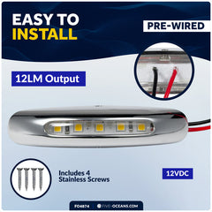 3" LED Surface-Mount Courtesy Light, Blue, 12V, 2-Pack - FO4874 - Five Oceans
