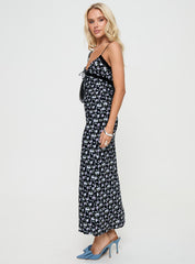 Emily Maxi Dress Black / Floral