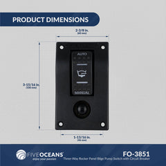 Bilge Pump Switch 3-Way Rocker 12-Volts, 2-Pack - FO3851-M2 - Five Oceans
