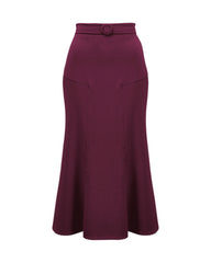 1930s Deco Panel Skirt - Aubergine