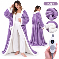 ๐ฅ Cozy Wearable Heated Blanket with Foot Pocket | Sherpa-Lined Comfort & Auto Shut-Off ๐ฅ