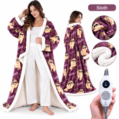 ๐ฅ Cozy Wearable Heated Blanket with Foot Pocket | Sherpa-Lined Comfort & Auto Shut-Off ๐ฅ