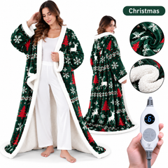 ๐ฅ Cozy Wearable Heated Blanket with Foot Pocket | Sherpa-Lined Comfort & Auto Shut-Off ๐ฅ