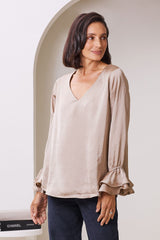 Lola Long Sleeve Top Almond