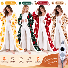 ๐ฅ Cozy Wearable Heated Blanket with Foot Pocket | Sherpa-Lined Comfort & Auto Shut-Off ๐ฅ