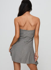 Bradwell Strapless Mini Dress Check
