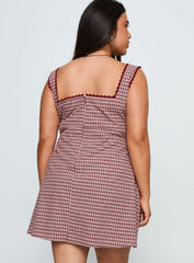 Dasha Mini Dress Red Check Curve