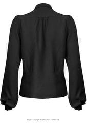 1940s Sweetheart Blouse - Black