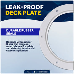 5" Deck Plate, Round Screw-in, White