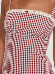 Burkes Mini Dress Red Check