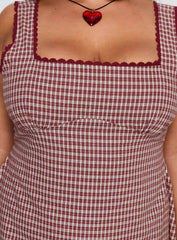 Dasha Mini Dress Red Check Curve