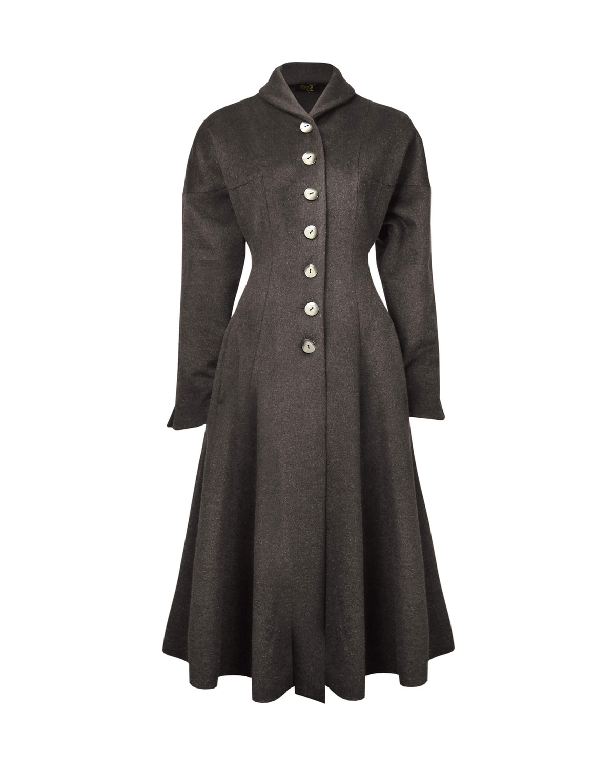 1950s Couture Long Coat - Mocha