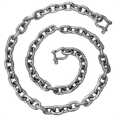 Anchor Chain 5/16" x 15' with 2 Shackles, HT G4 Stainless Steel - FO4493-S15 - Five Oceans