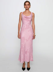 Brietta Cowl Maxi Dress Pink