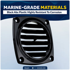 6-Slotted Louvered Flush Hose Ventilators, 3" Hose Diameter, Black - FO1675 - Five Oceans