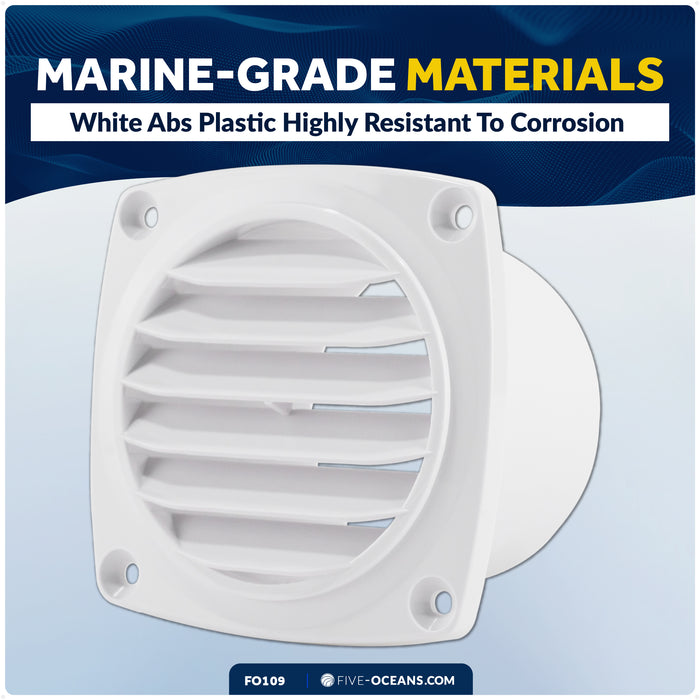 6-Slotted Louvered Hose Vent, 3" Hose Diameter, White