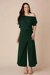 Claudette Off Shoulder Top Forest Green