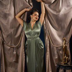 1940s Darnell Evening Gown - Sage
