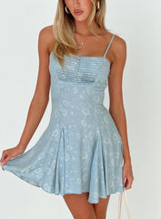 Bluebird Jacquard Mini Dress Blue