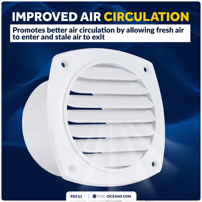 7-Slotted Louvered Hose Vent, 4" Hose Diameter, White