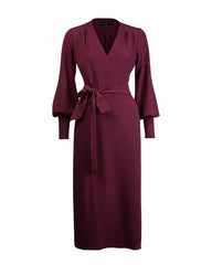 1970s Ossie Wrap Dress - Aubergine