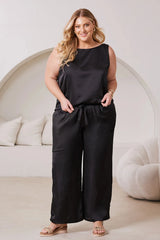 Perla Reversible Neckline Sleeveless Top in Black