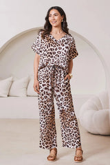 Casey Straight Leg Pants in Leopard Print