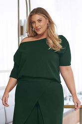 Claudette Off Shoulder Top Forest Green
