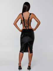 ANNALISA MIDI DRESS BLACK