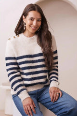 Alana Striped Jumper Ivory
