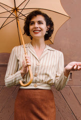 1930s Amelia Blouse - Oakline Stripe